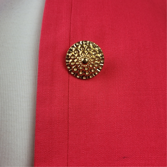 Vintage OLEG CASSINI Blazer Jacket Long Button Up Gold Buttons - Picture 8 of 11